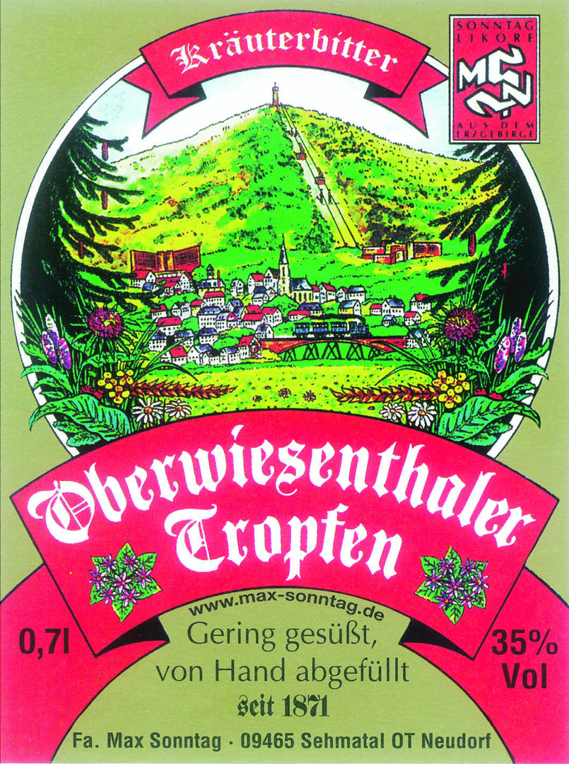 Oberwiesenthaler Tropfen - Spirituose 35% Vol.