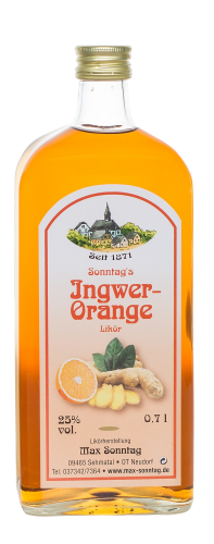 Ingwer-Orange-Likör 25% Vol.